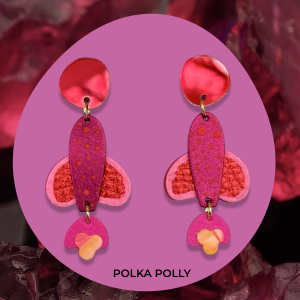 Dancing Flowers - Ruby Studs